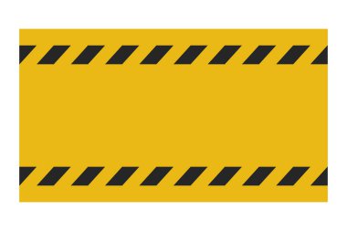 Kopya alanı vektörü ile sarı ve siyah yapı, uyarı veya uyarı pankartı