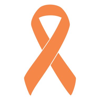 Lösemi kanseri bağış toplama vektörü için kullanılan turuncu farkındalık kurdelesi
