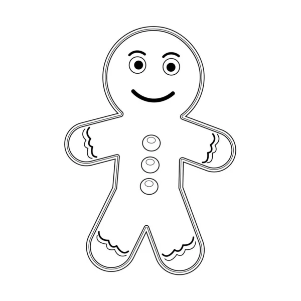 Gingerbread Man Рука Намалювала Різдвяне Печиво Різдвяний Печиво — стокове фото