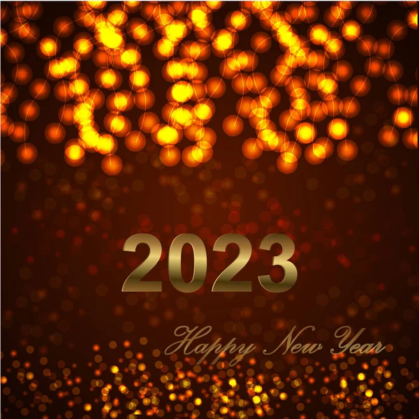Nový Rok2023 Záře Věnce Konfety Barevném Rozmazaném Pozadí — Stock fotografie