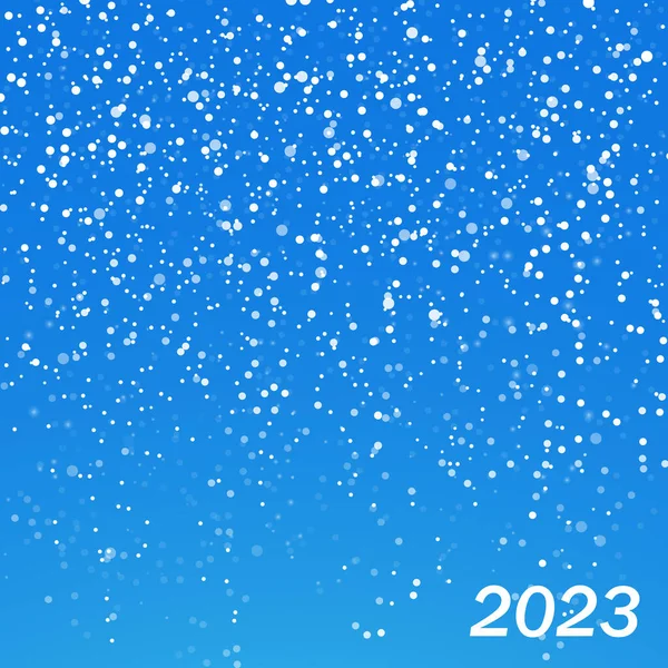 Frohe Weihnachten Neujahr 2023 Grußkarte Auf Dem Hintergrund Fallender Schneeflocken — Stockfoto
