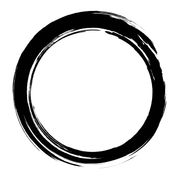 Grunge Círculo Desenhado Com Uma Escova Moldura Banner Insígnias Logo — Fotografia de Stock