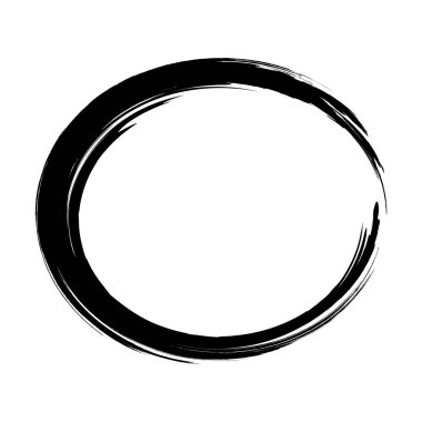 Oval, fırçayla çizilmiş. Grunge çerçevesi. Simge. Logo, etiket ve elips. Sancak, damga