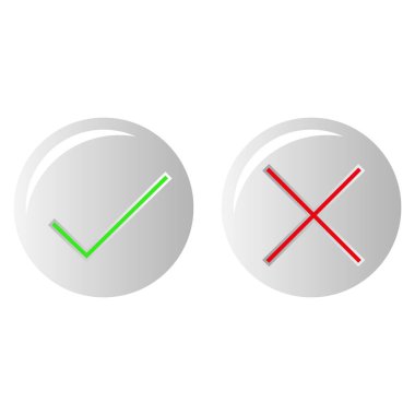 Kabul edildi ve reddedildi, işaretlendi ve reddedildi, onaylandı ve reddedildi, doğru ve yanlış, doğru ve yanlış. Yeşil ve kırmızı renk