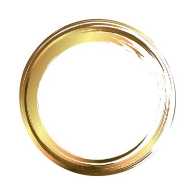 Altın çember çerçeve, elle çizilmiş altın çember