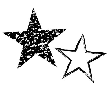 Grunge yıldız ikonu. Vektör tehlike yıldızı. Projeleriniz için tasarım