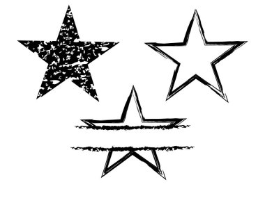 Grunge yıldız ikonu. Vektör tehlike yıldızı. Projeleriniz için tasarım