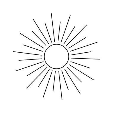 Işıklı güneş. Umudun, sıcaklığın ve yeni enerjinin sembolü. Barış ve uyum atmosferi. Umut ve yenilenme