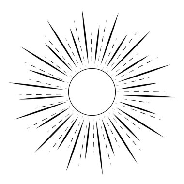 Işıklı güneş. Umudun, sıcaklığın ve yeni enerjinin sembolü. Barış ve uyum atmosferi. Umut ve yenilenme.