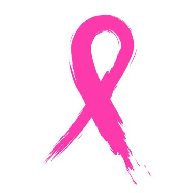 Grunge tarzında sembolik kurdele. Kanser kurdelesi. Farkındalık kurdelesi. Vector Hand tarzı..