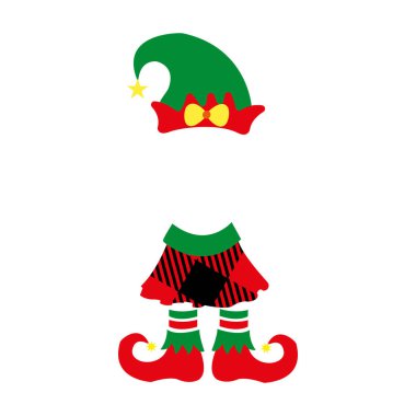 Küçük Elf. Beyaz arkaplanda elfin vektör çizimi.