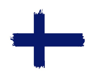 Finlandiya, fırça konturu arka plan bayrak