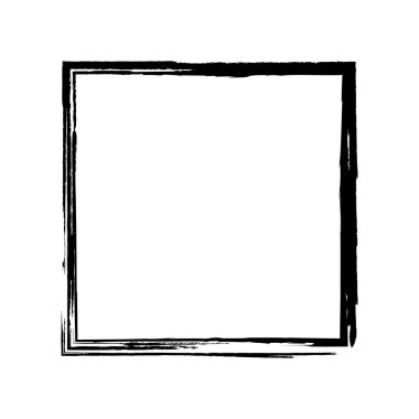 Grunge çerçevesi. Beyaz arkaplanda siyah