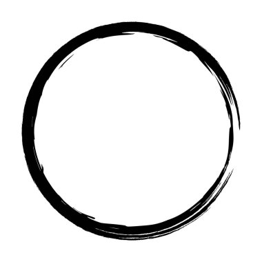 Yuvarlak grunge çerçeve. Beyaz arkaplanda siyah.