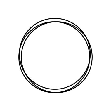 Yuvarlak grunge çerçeve. Beyaz arkaplanda siyah.