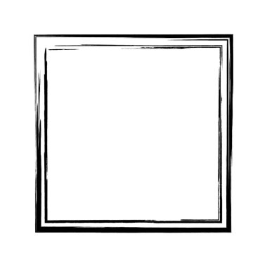 Beyaz arkaplanda siyah grunge çerçeve.