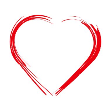 Beyaz arka planda kırmızı grunge kalp