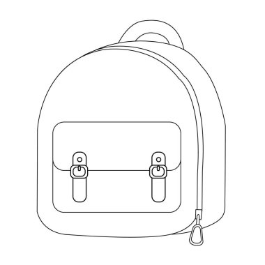 Siluet. Modern, çok yönlü sırt çantası. Bayrak tasarım elemanı. poster, kartpostal