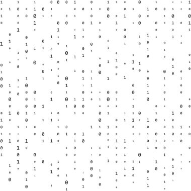 Bilgisayar matrisi. İkili kod akışı. Ekrandaki rakamlar. ikili kod. Grafiksel veri, algoritma