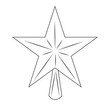 Zirve yıldızı. Noel ağacı süslemesi. Yeni Yıl ve Noel Sembolü