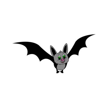 Yarasa sevimli çizgi film. Cadılar Bayramı. Tasarımın için. Beyaz bir arkaplanda