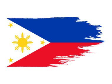 Beyaz arka planda Grunge Filipinleri bayrağı