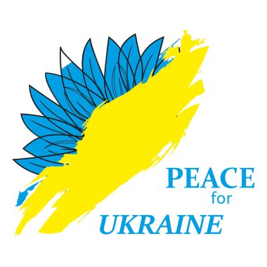 Ukrayna bayrağı Ukrayna 'nın yanında duruyorum. Ayçiçeği