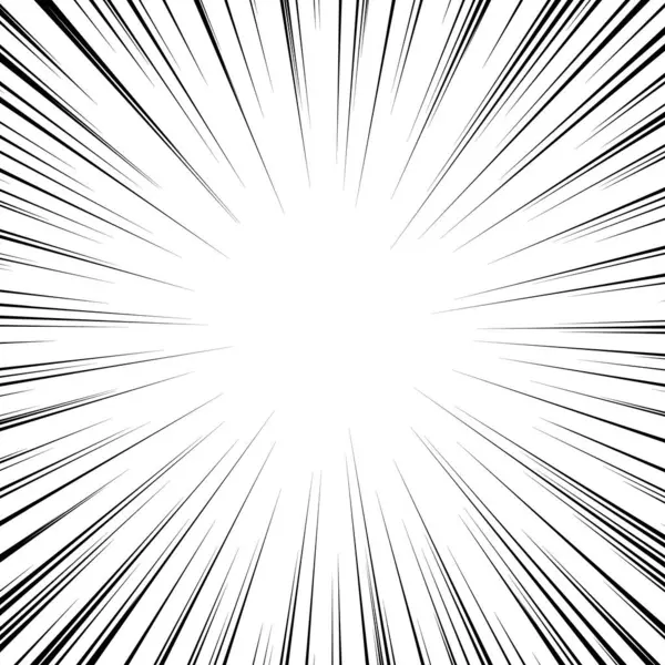 Çizgi roman. Siyah ve beyaz radyal çizgiler arka plan. Manga hız çerçevesi. Süper kahraman hareketi