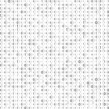 Matrix. İkili kod akışı. Ekrandaki numaralar. Kodlama kavramı. Bir sıfır.