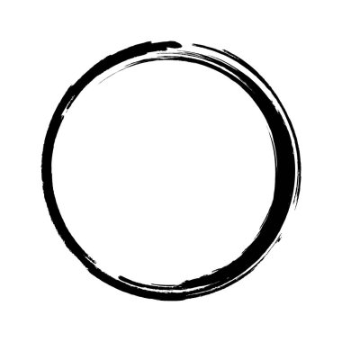 Fırça darbesi. Grunge çerçevesi. Mürekkep çizilmiş daire. Grunge çemberi