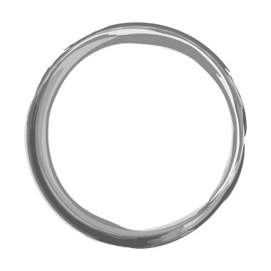 Grunge daire çerçevesi. Fırça darbeleriyle çizilmiş Grunge çemberi. Mürekkeple çizilmiş bir çember