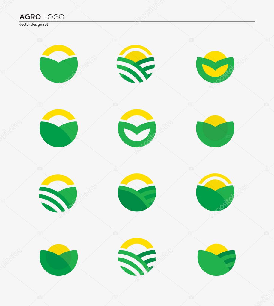 Agriculture logo collection, vector graphic set
