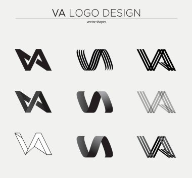 VA vektör logosu tasarımı. Vektör şekilleri