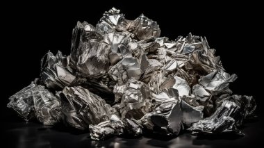 Siyah arkaplanda gümüş külçeler izole.