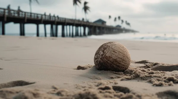 ビーチのココナッツと風景 — ストック写真