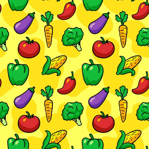 Gemüse Lebensmittel Illustrationsmuster — Stockvektor