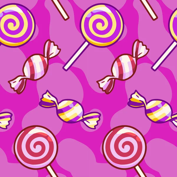 Illustrationsmuster Für Rosa Süßigkeiten — Stockvektor