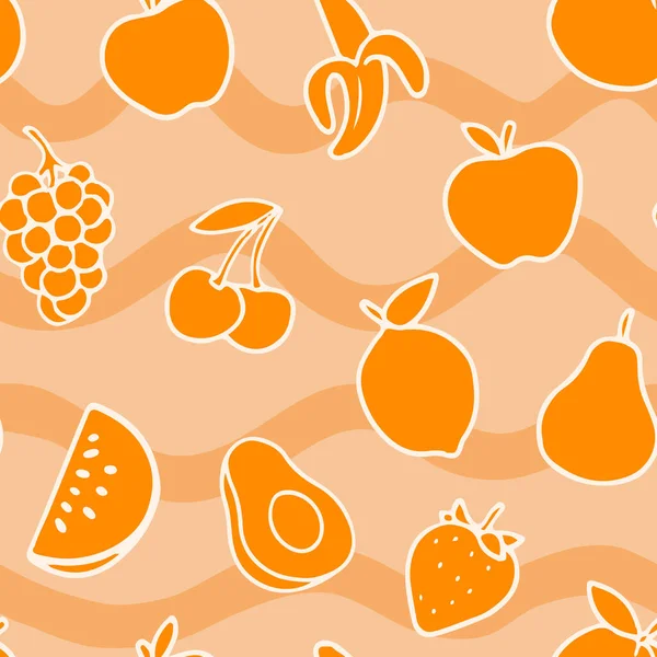 Frutas Laranja Padrão Ilustração Alimentos —  Vetores de Stock