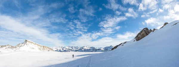 Man Hiking Snowshoes Beautiful Winter Mountain Landscape Alps Germany Bavaria Photos De Stock Libres De Droits