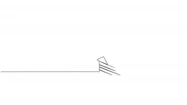 Анімований Безперервний Однорядковий Малюнок Стеку Книг Анімація Лінійного Мистецтва — стокове відео