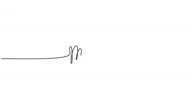 Animated Single Line Handdrawn Phrase Merry Christmas Isolated White Line — Stock Video
