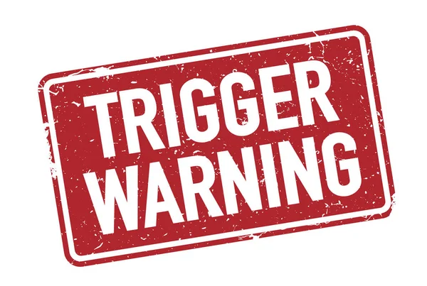 Grungy Rojo Trigger Advertencia Sello Signo Aislado Blanco Ilustración Vectorial — Archivo Imágenes Vectoriales