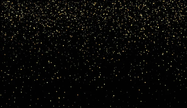 Святковий Золотий Блиск Конфетті Чорному Фоні Векторні Ілюстрації — стоковий вектор