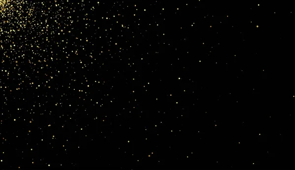 Радіальний Візерунок Святковий Золотий Блиск Конфетті Чорному Фоні Векторні Ілюстрації — стоковий вектор