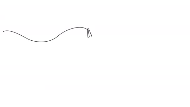 キーリング上のキーのセットのアニメーション連続シングルライン描画 ラインアートアニメーション — ストック動画