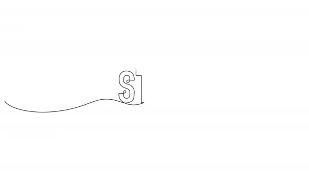 Desenho Linha Única Contínua Animada Sinal Stop Animação Arte Linha — Vídeo de Stock