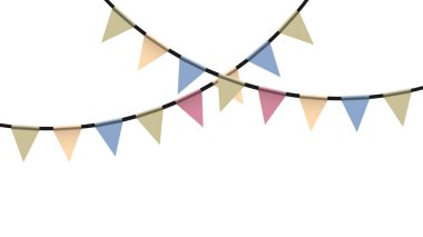 Beyaz arkaplanda izole edilmiş pastel renkli kiraz çiçekleri, vektör illüstrasyonu