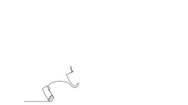 animated continuous single line drawing of megaphone with speech bubble, line art animation