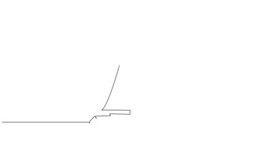 Suyun üzerinde yelkenli çizimi, çizgi sanatı animasyonu