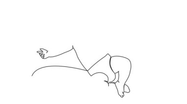animated continuous single line drawing of baby in diapers, line art animation